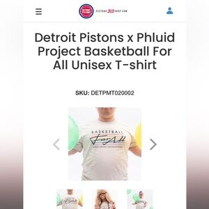 phluid x Pistons limited edition “basketball for all” tee